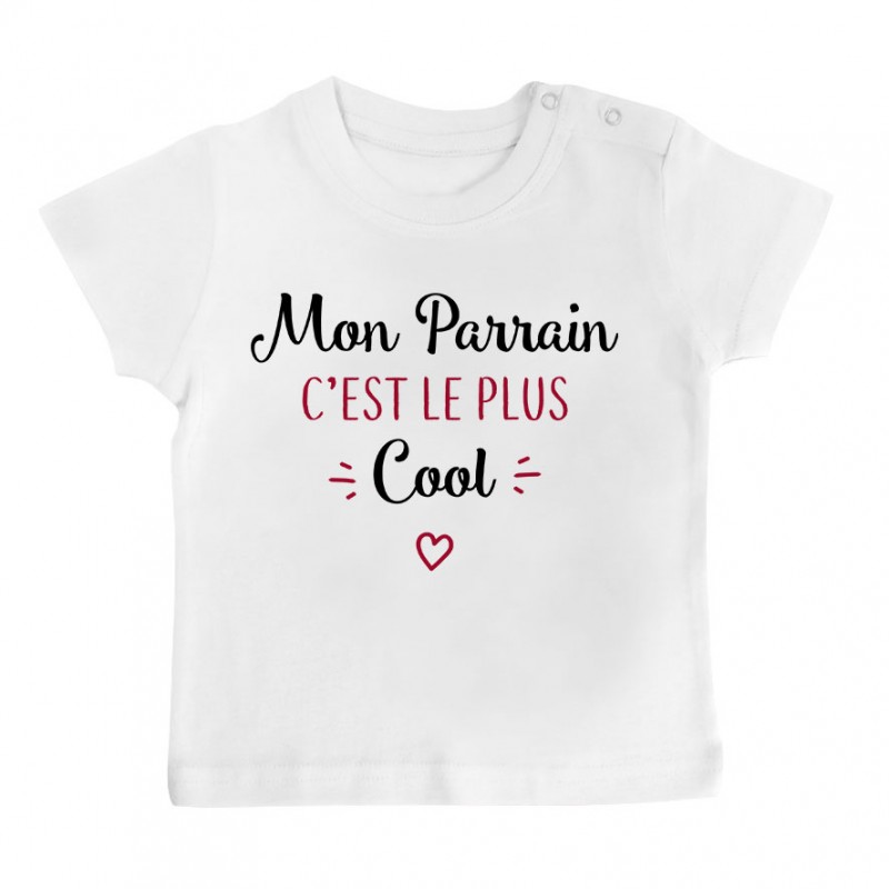 T-Shirt bébé Mon parrain c'est le plus cool