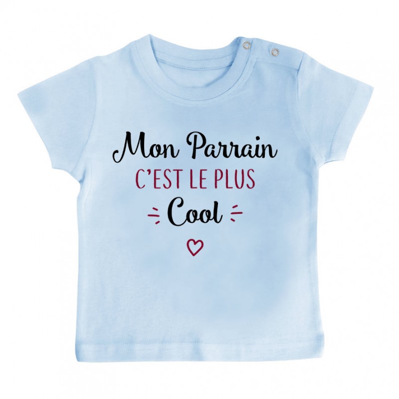 T-Shirt bébé Mon parrain c'est le plus cool T-Shirt bébé Mon parrain c'est le plus cool