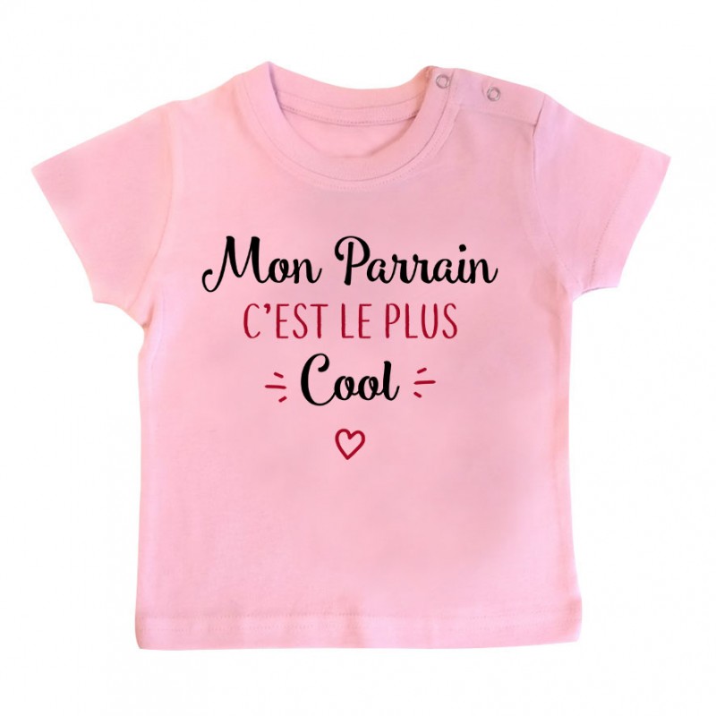 T-Shirt bébé Mon parrain c'est le plus cool T-Shirt bébé Mon parrain c'est le plus cool