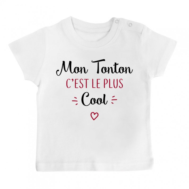 T-Shirt bébé Mon tonton c'est le plus cool T-Shirt bébé Mon tonton c'est le plus cool