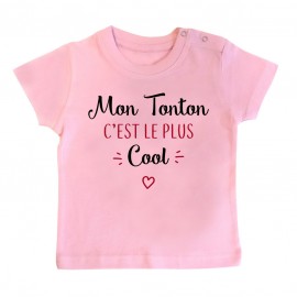 T-Shirt bébé Mon tonton c'est le plus cool