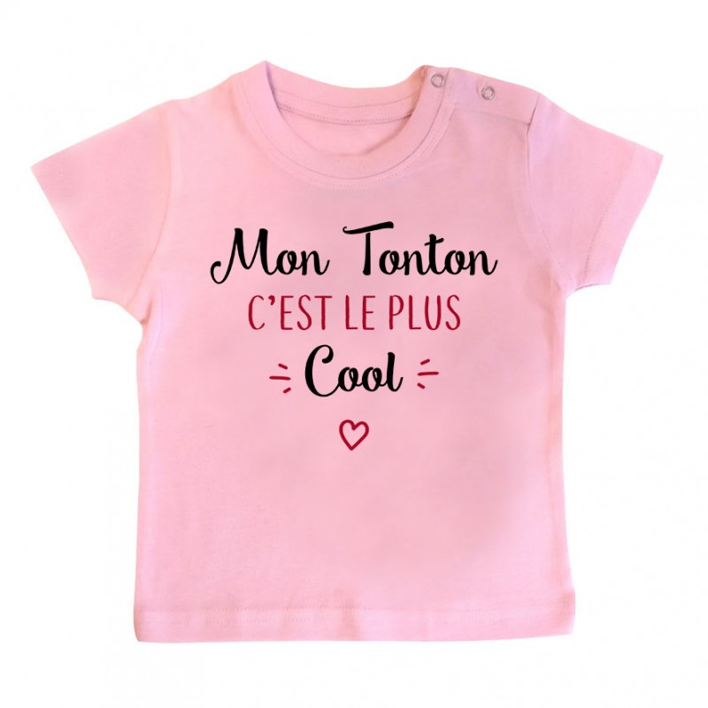 T-Shirt bébé Mon tonton c'est le plus cool T-Shirt bébé Mon tonton c'est le plus cool