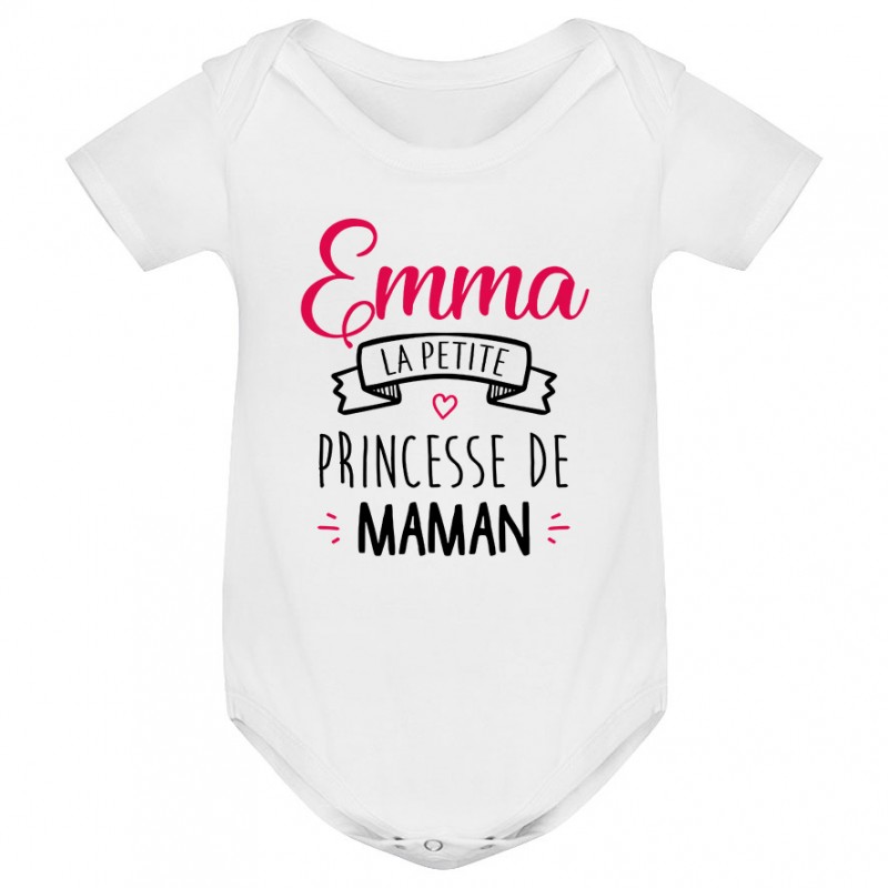Body bébé personnalisé " Prénom " la petite princesse de maman Body bébé personnalisé " Prénom " la petite princesse de maman