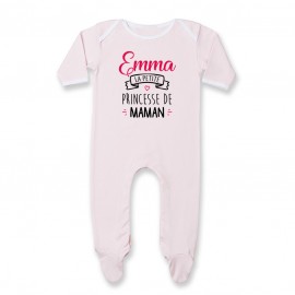 Pyjama bébé personnalisé " Prénom " la petite princesse de maman