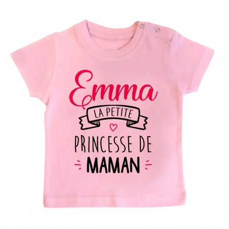 T-shirt bébé personnalisé " Prénom " la petite princesse de maman