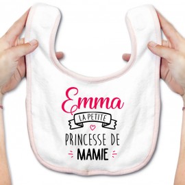 Bavoir bébé personnalisé " Prénom " la petite princesse de mamie