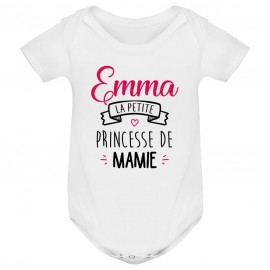 Body bébé personnalisé " Prénom " la petite princesse de mamie