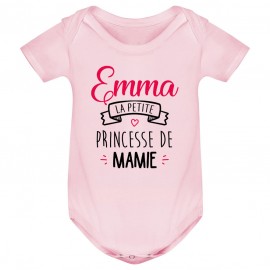 Body bébé personnalisé " Prénom " la petite princesse de mamie