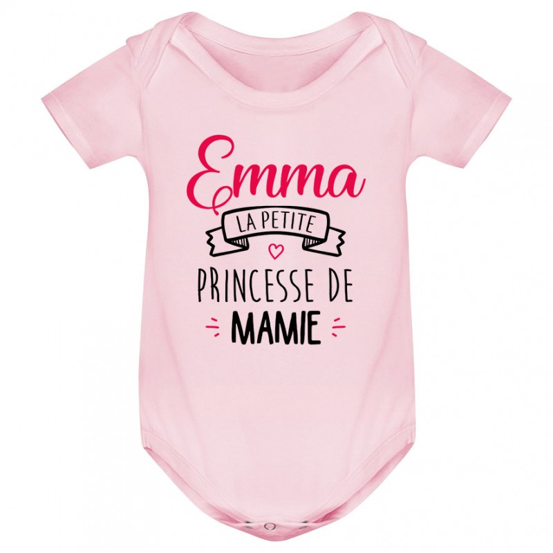 Body bébé personnalisé " Prénom " la petite princesse de mamie