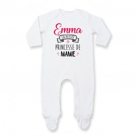 Pyjama bébé personnalisé " Prénom " la petite princesse de mamie