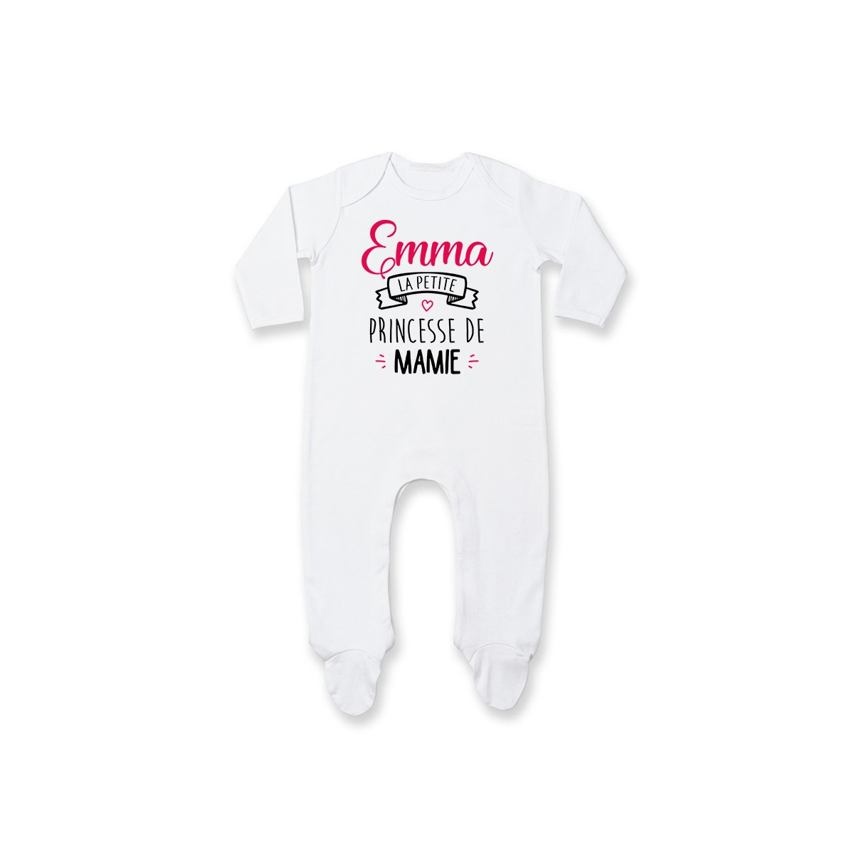 Pyjama bébé personnalisé " Prénom " la petite princesse de mamie