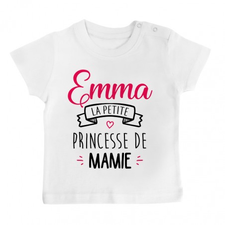 T-shirt bébé personnalisé " Prénom " la petite princesse de mamie