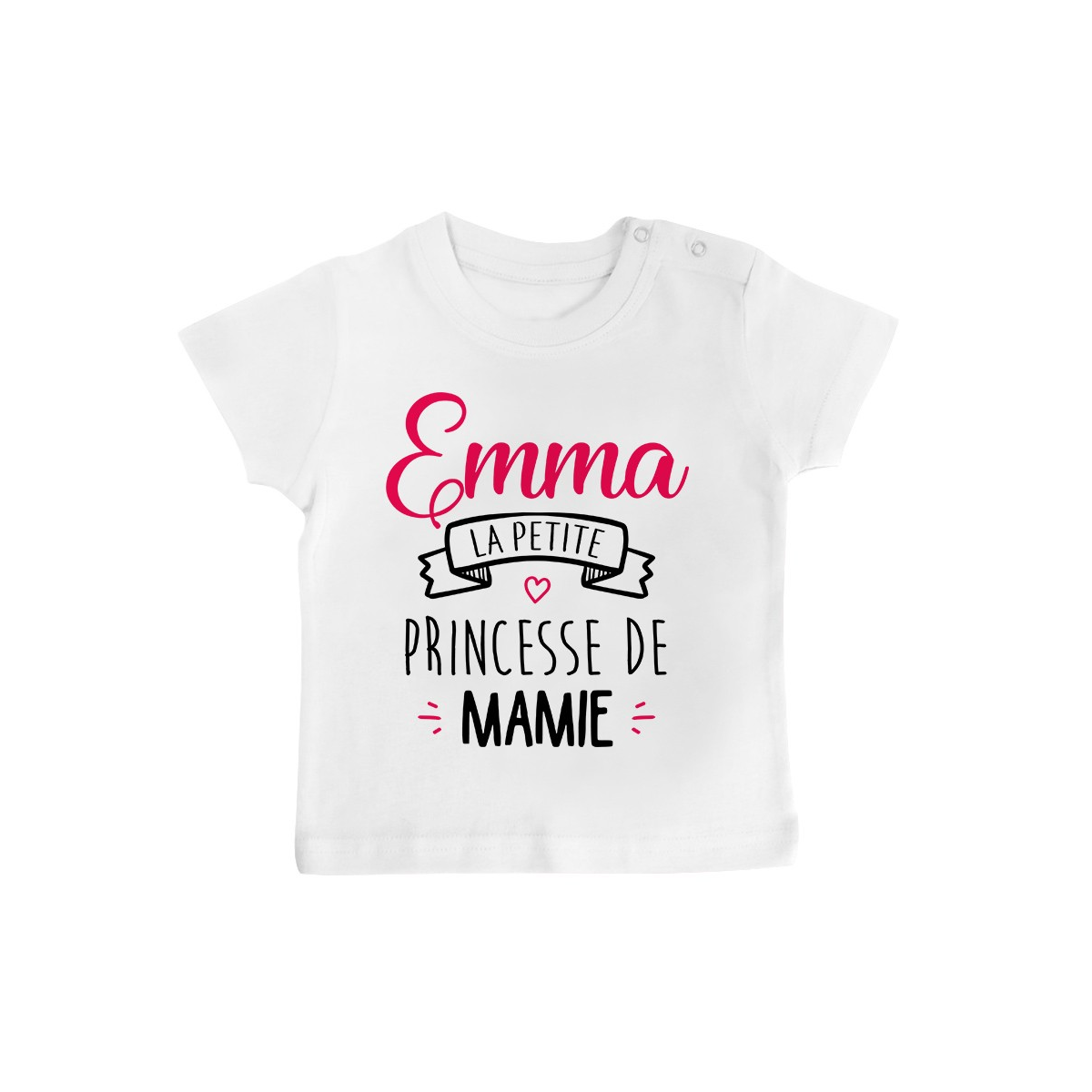 T-shirt bébé personnalisé " Prénom " la petite princesse de mamie