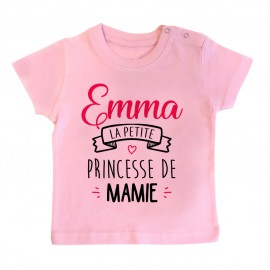 T-shirt bébé personnalisé " Prénom " la petite princesse de mamie