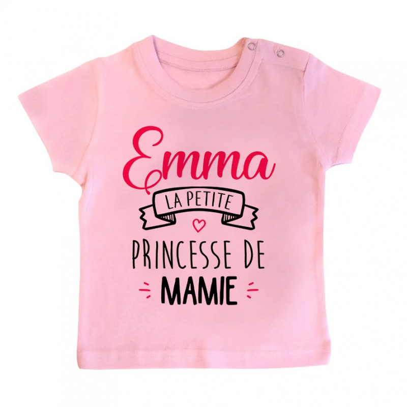 T-shirt bébé personnalisé " Prénom " la petite princesse de mamie