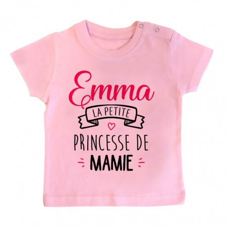 T-shirt bébé personnalisé " Prénom " la petite princesse de mamie