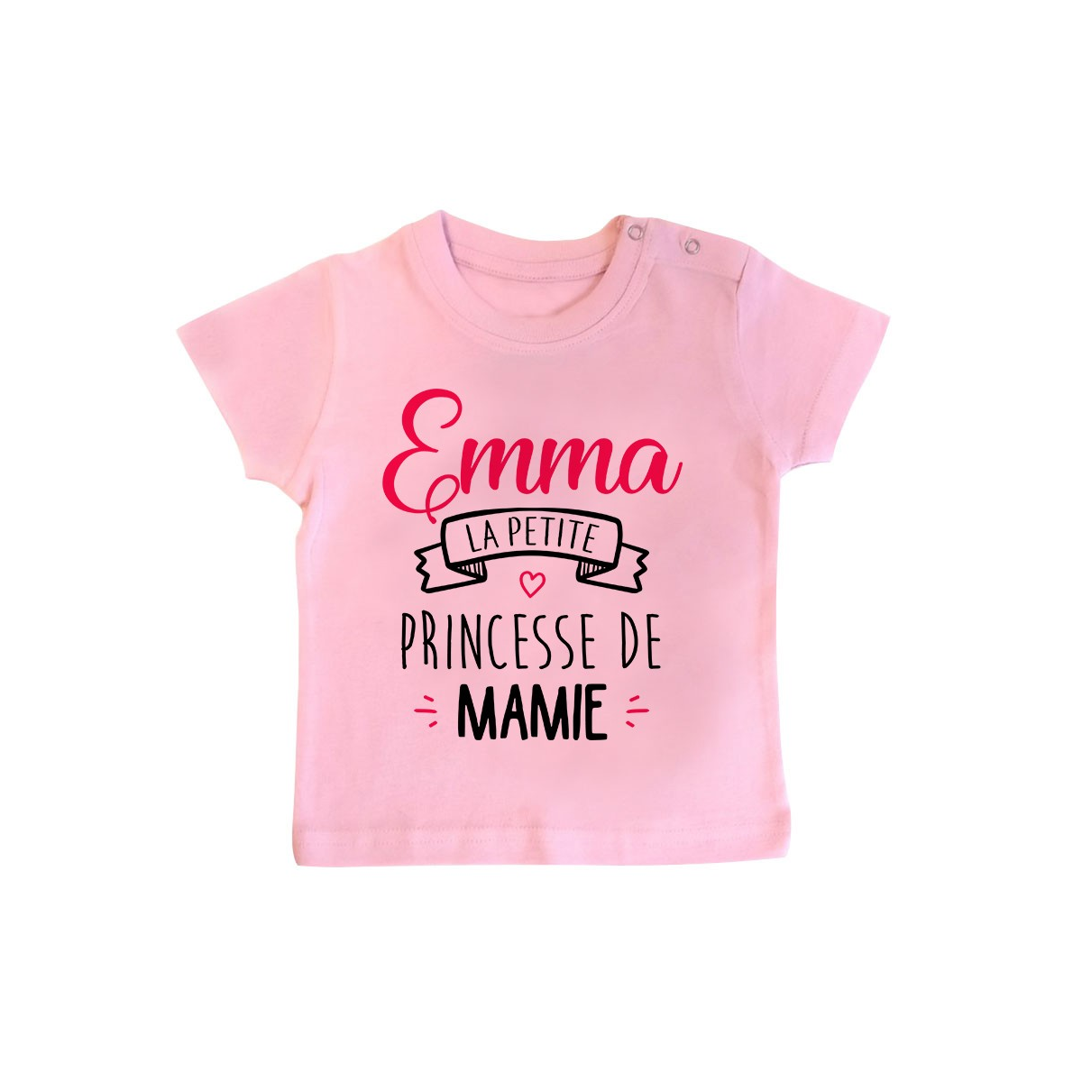 T-shirt bébé personnalisé " Prénom " la petite princesse de mamie