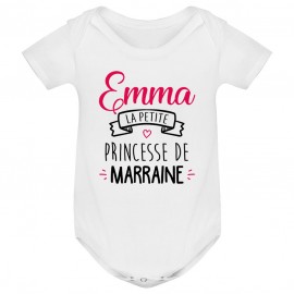 Body bébé personnalisé " Prénom " la petite princesse de marraine