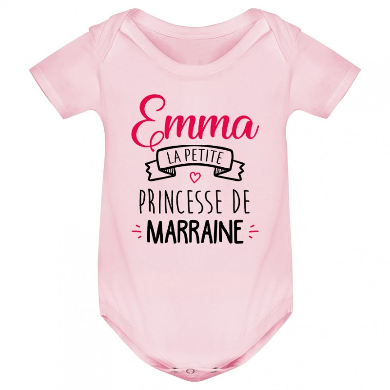 Body bébé personnalisé " Prénom " la petite princesse de marraine