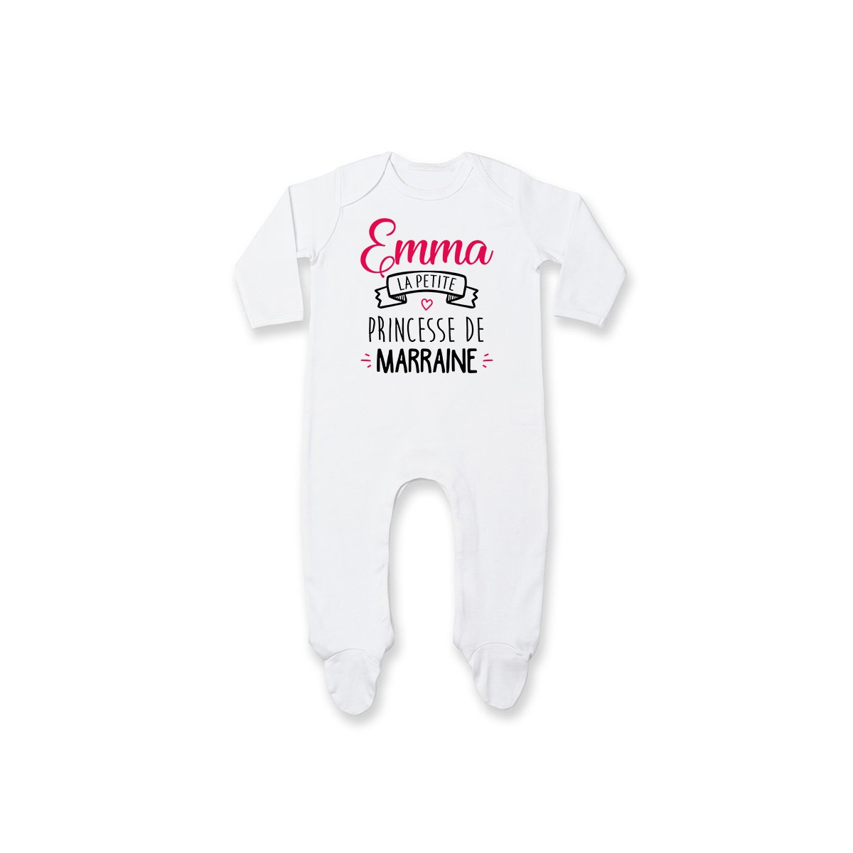 Pyjama bébé personnalisé " Prénom " la petite princesse de marraine