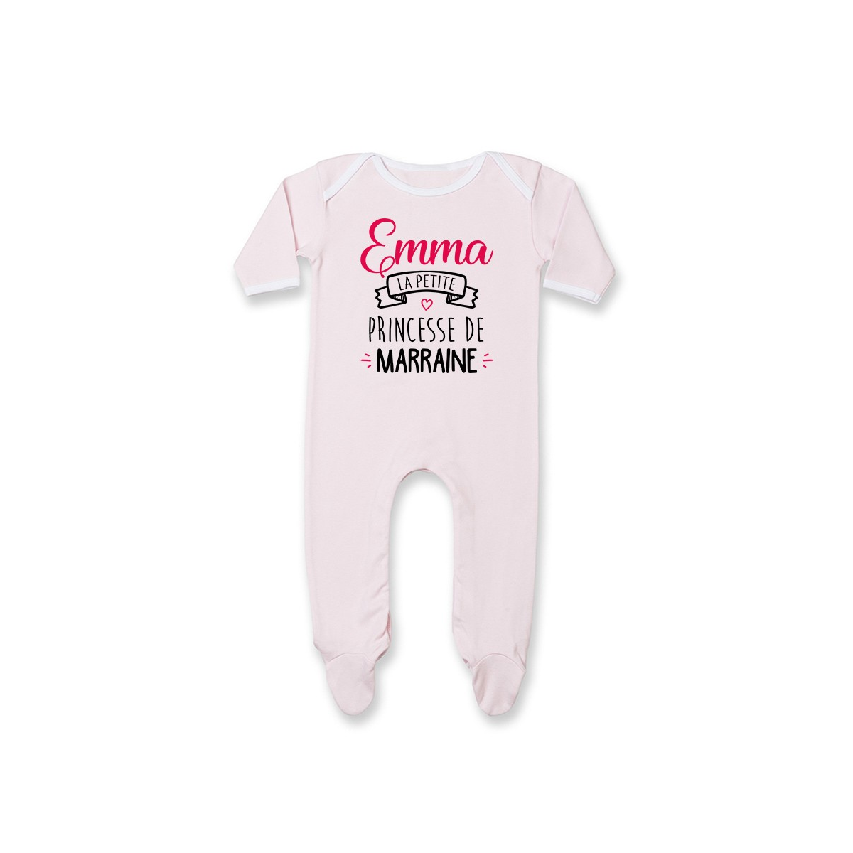 Pyjama bébé personnalisé " Prénom " la petite princesse de marraine