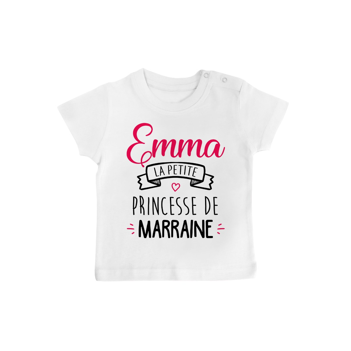 T-shirt bébé personnalisé " Prénom " la petite princesse de marraine