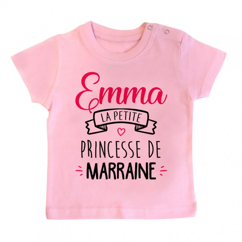 T-shirt bébé personnalisé " Prénom " la petite princesse de marraine