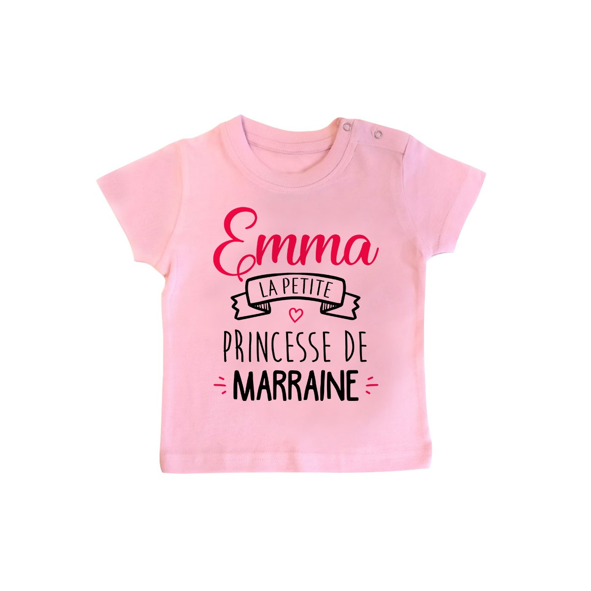 T-shirt bébé personnalisé " Prénom " la petite princesse de marraine