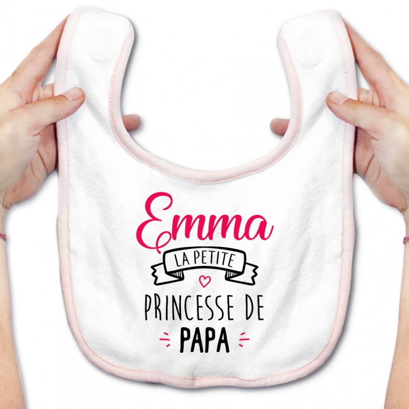 Bavoir bébé personnalisé " Prénom " la petite princesse de papa