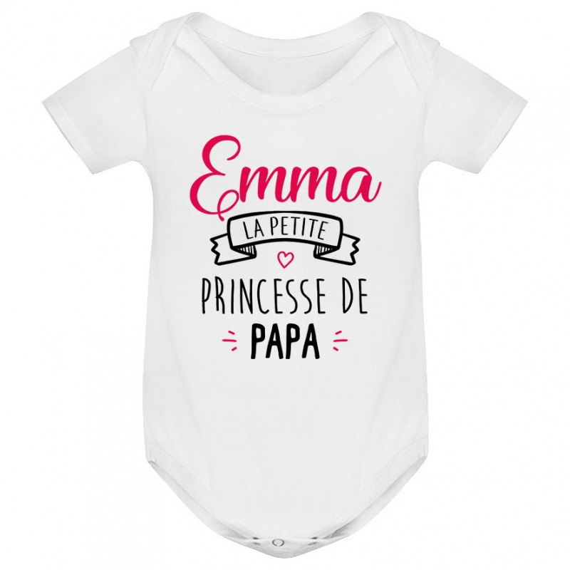 Body bébé personnalisé " Prénom " la petite princesse de papa Body bébé personnalisé " Prénom " la petite princesse de papa