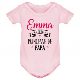 Body bébé personnalisé " Prénom " la petite princesse de papa