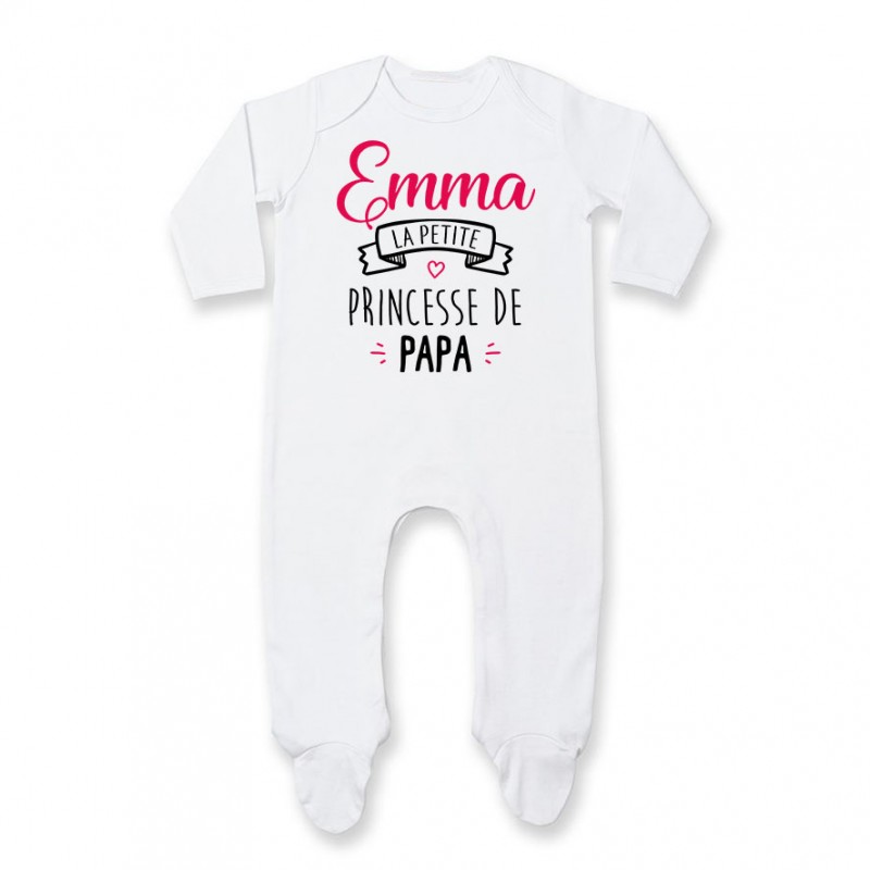 Pyjama bébé personnalisé " Prénom " la petite princesse de papa