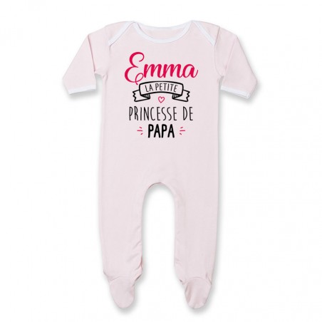 Pyjama bébé personnalisé " Prénom " la petite princesse de papa