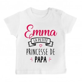 T-shirt bébé personnalisé " Prénom " la petite princesse de papa