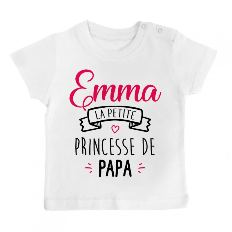 T-shirt bébé personnalisé " Prénom " la petite princesse de papa T-shirt bébé personnalisé " Prénom " la petite princesse de papa