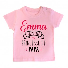 T-shirt bébé personnalisé " Prénom " la petite princesse de papa