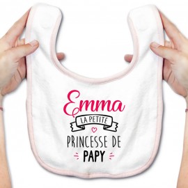 Bavoir bébé personnalisé " Prénom " la petite princesse de papy