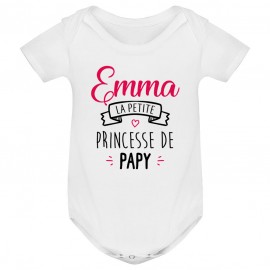 Body bébé personnalisé " Prénom " la petite princesse de papy