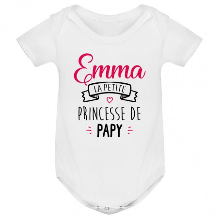 Body bébé personnalisé " Prénom " la petite princesse de papy