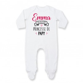 Pyjama bébé personnalisé " Prénom " la petite princesse de papy