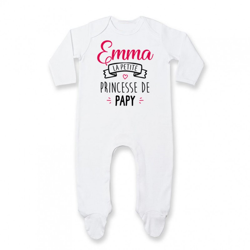 Pyjama bébé personnalisé " Prénom " la petite princesse de papy