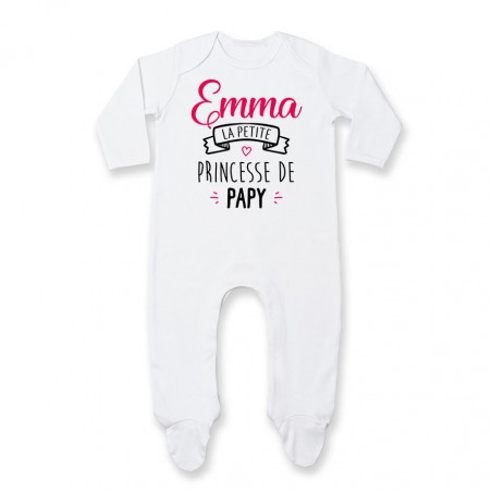 Pyjama bébé personnalisé " Prénom " la petite princesse de papy