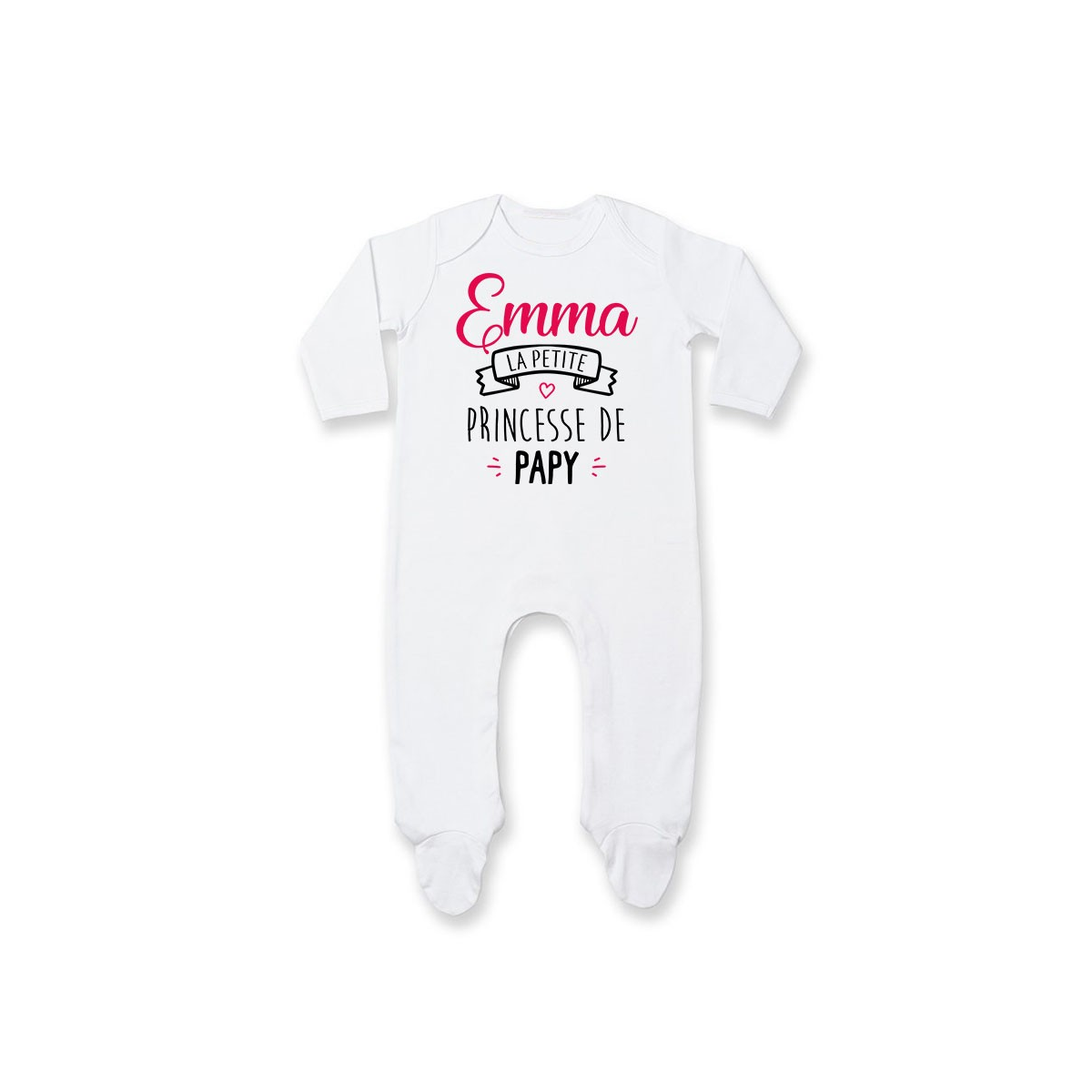 Pyjama bébé personnalisé " Prénom " la petite princesse de papy