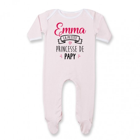 Pyjama bébé personnalisé " Prénom " la petite princesse de papy