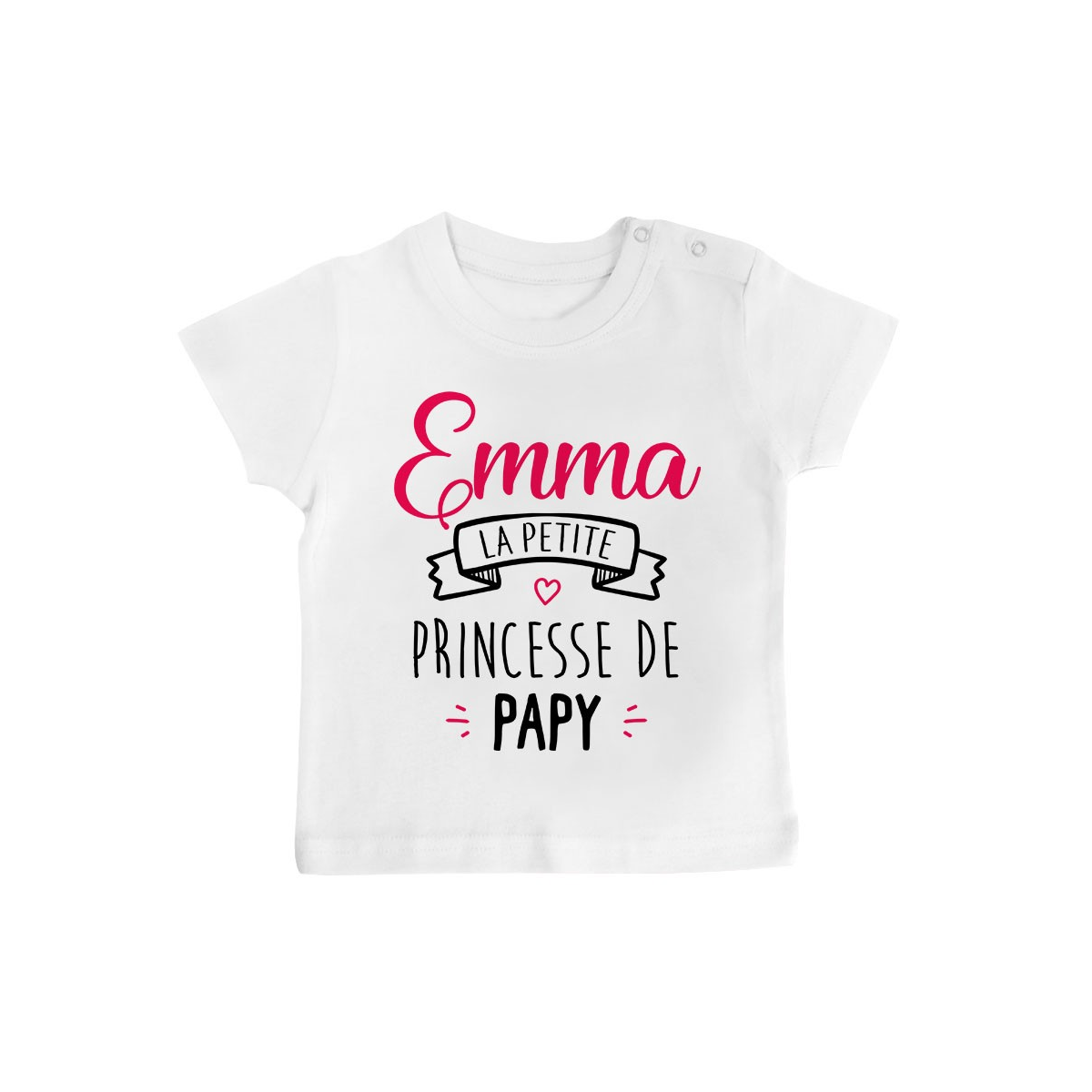 T-shirt bébé personnalisé " Prénom " la petite princesse de papy