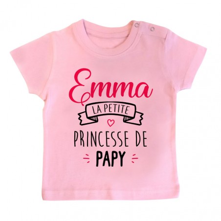 T-shirt bébé personnalisé " Prénom " la petite princesse de papy