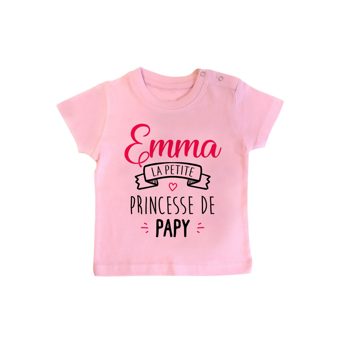 T-shirt bébé personnalisé " Prénom " la petite princesse de papy