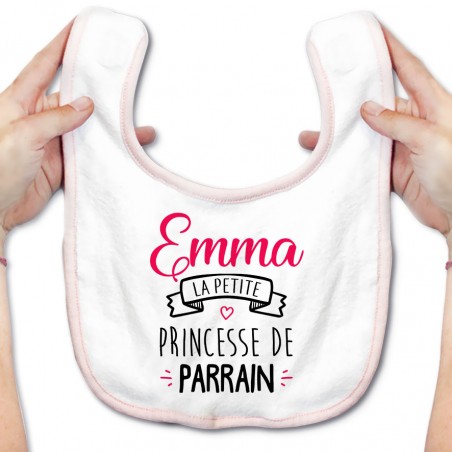 Bavoir bébé personnalisé " Prénom " la petite princesse de parrain