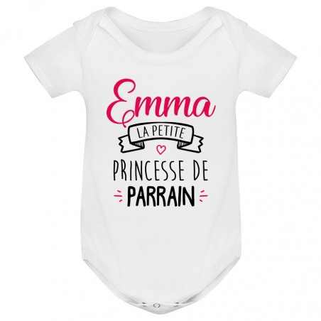 Body bébé personnalisé " Prénom " la petite princesse de parrain