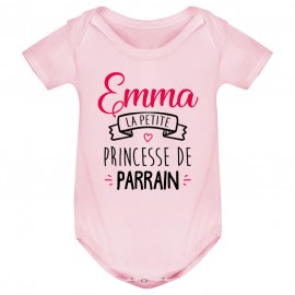 Body bébé personnalisé " Prénom " la petite princesse de parrain